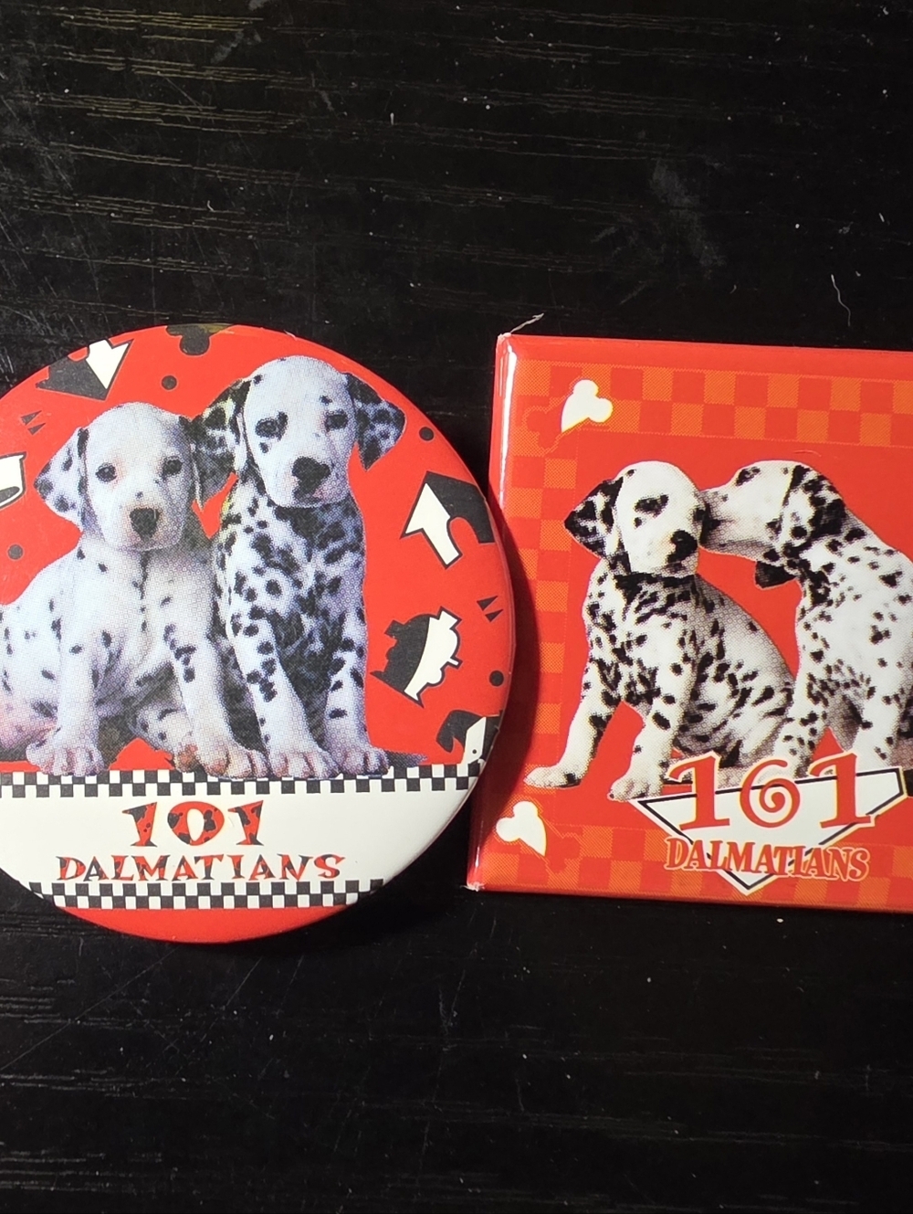 2 Vintage 101 Dalmatians Disney Buttons Pin Back Lot Movie Promotional